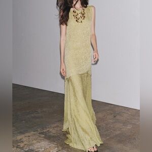 ZARA JACQUARD LONG DRESS NWT
